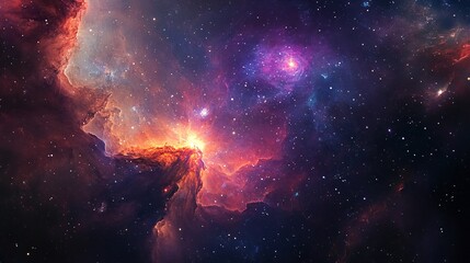 Obraz premium Captivating Imagery of a Galaxy Filled with Nebulae and Star Dust