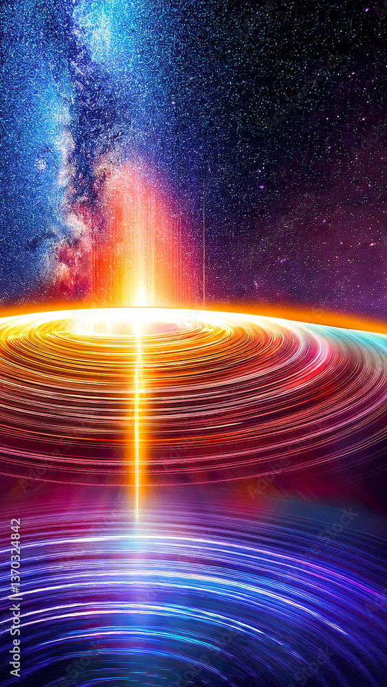 Aufkleber mysterious signal waves ripple through the cosmos revealing deep space enigma