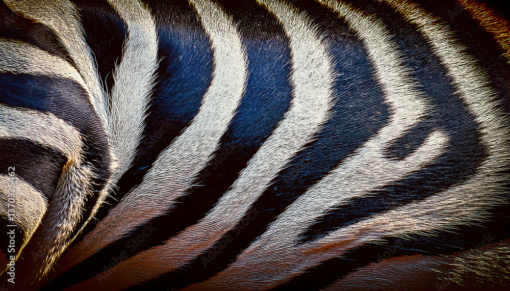 Poster exploring the beauty of zebra stripes in a creative abstract pattern