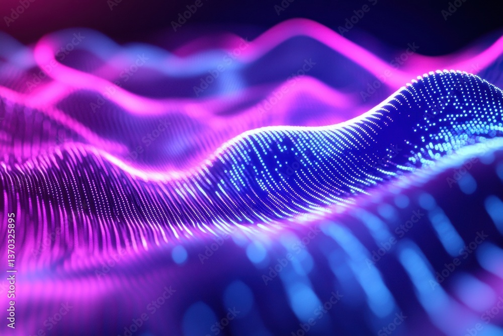 Aufkleber dynamic light effects in pulsating holographic patterns digital art abstract studio high-tech concep