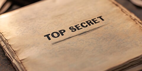 Intriguing Close-Up of a Military Document Marked With Top Secret Classification