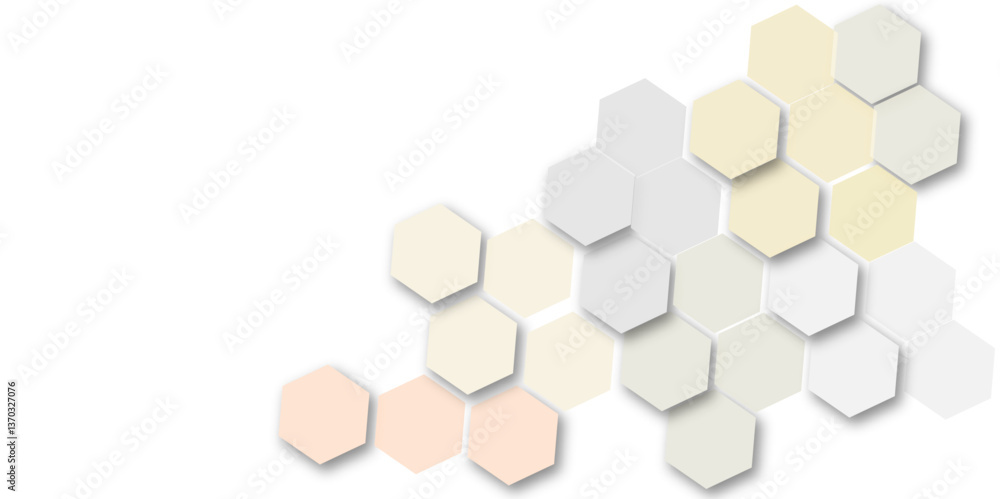 Poster abstract trendy technology of gradient colorful hexagonal element pattern artwork design background.