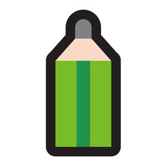 Black line icon set cut school life pencil