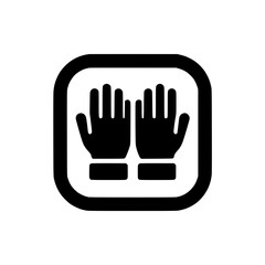 Obraz premium Monochrome gloves icon, safety symbol