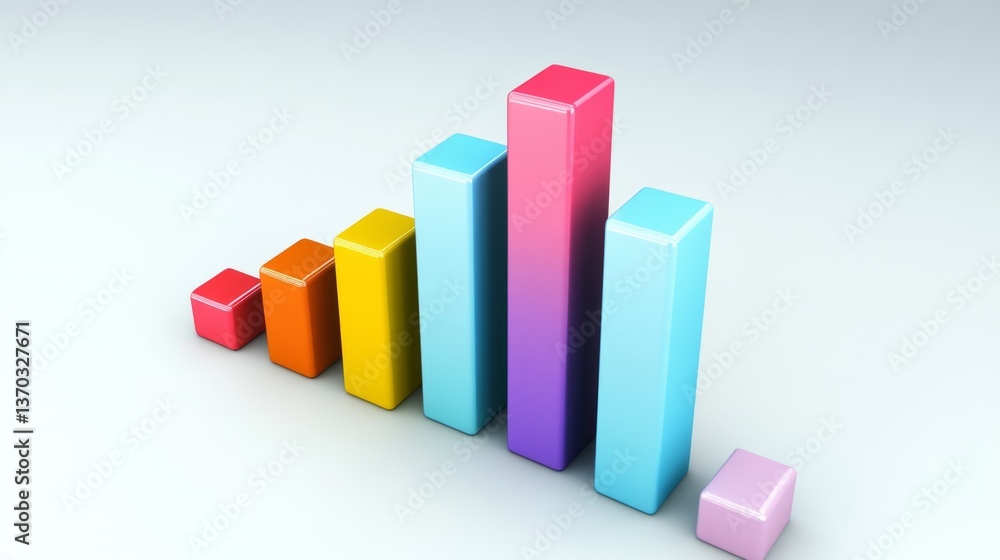 Aufkleber d bar graph using solid primary colors on light gray, neatly aligned data labels, soft shadows, no a