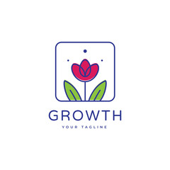 flower collection minimal logo design vector