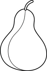 Pear Line Art Vector