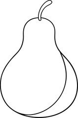 Pear Line Art Vector