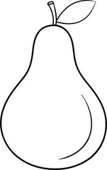 Pear Line Art Vector