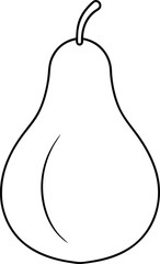 Pear Line Art Vector