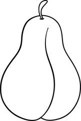 Pear Line Art Vector
