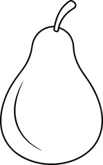 Pear Line Art Vector