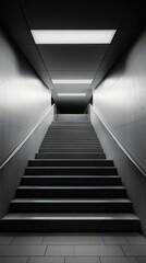 Obraz premium Ascending staircase with minimalist design and geometric architecture