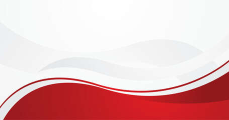 Red wave shape with white lines on white background