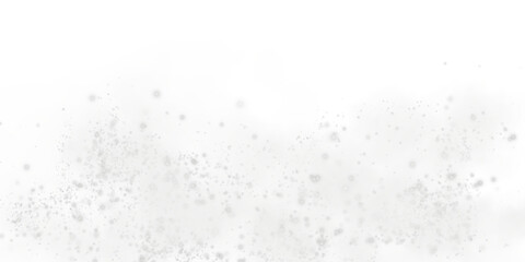 Magic white smoke with glitter and small particles of twinkling stars. Fog with luminous particles. White vapor with stardust. Morning fog over land or water surface, magic haze. Fog or smoke. PNG.