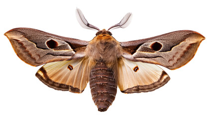 Bog buck moth Isolated On PNG Transparent and White Background 