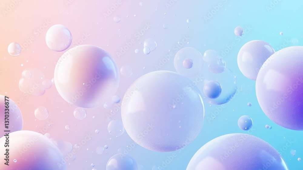 Aufkleber colorful abstract background with floating bubbles and soft pastel hues creating a dreamy and serene