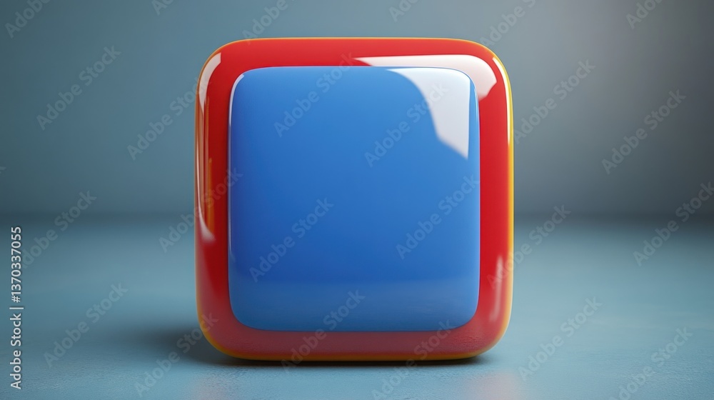 Poster abstract colorful 3d square button design