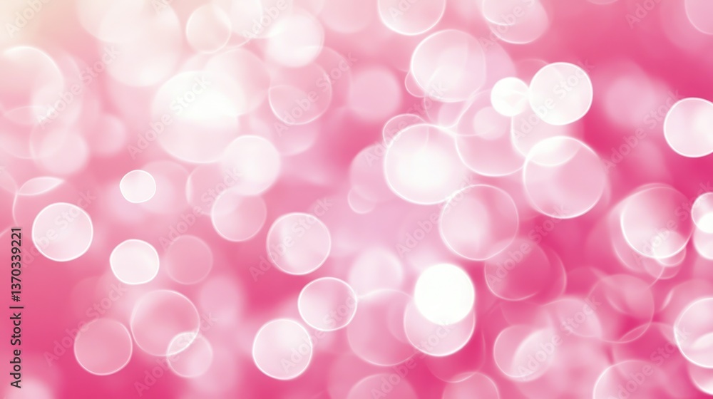 Poster soft pink bokeh background with light circles for abstract designs and creative projects