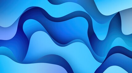 Fototapeta premium Abstract Blue Waves: A Serene Papercut Design