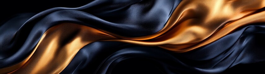 Luxurious Black and Gold Fabric Texture