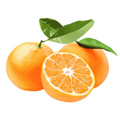Tasty Tangerines Delight on transparent background