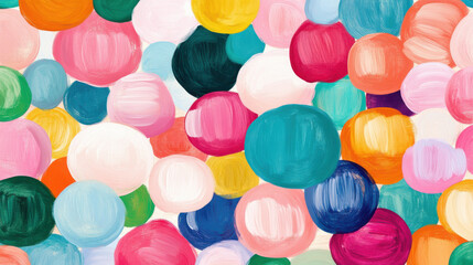 Colorful abstract pattern with vibrant dots and brush strokes creates joyful and lively atmosphere