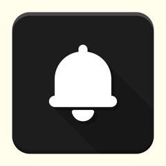 Black alarm app icon. Bell icon