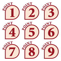 イラスト素材：数字アイコン１～９セット