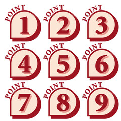 イラスト素材：数字アイコン１～９セット