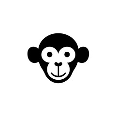 Fototapeta premium Creative minimalist black and white monkey logo designed with negative space for branding identity