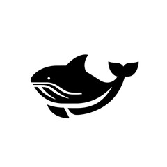 Obraz premium Creative and modern negative space logo design featuring a minimalist shark for branding identity
