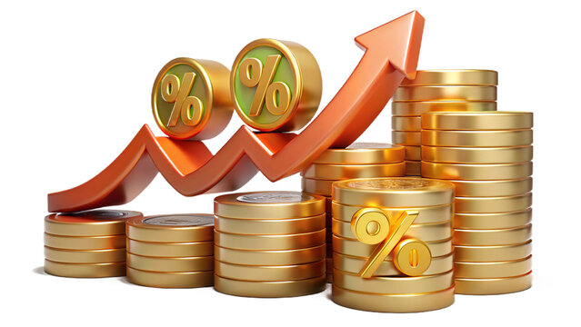 PNG growth money isolated on transparent 3d podium background with wealth financial business success finance graph stock profit investment chart.