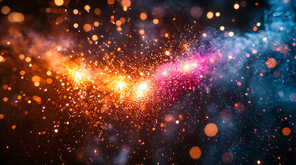 Fototapeta premium Fireworks Explosion Night Background