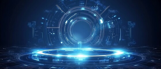 Futuristic digital display stage