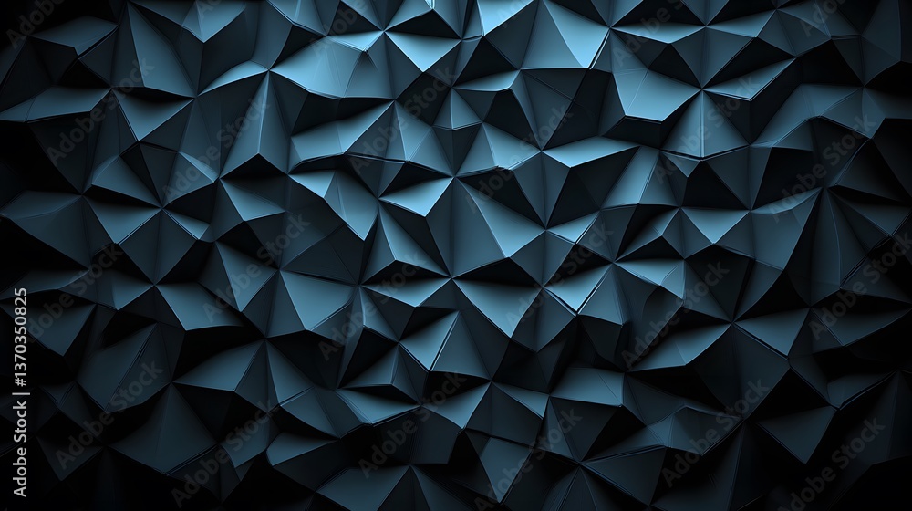 Aufkleber abstract dark blue 3d triangular geometric pattern background