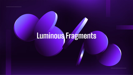 Luminous Fragments &ndash; Futuristic Abstract Background with Glowing 3D Spheres and Digital Gradient Lighting