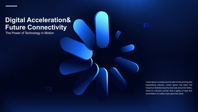 Digital Acceleration & Future Connectivity – Futuristic 3D Loading Animation Concept in Blue Tones