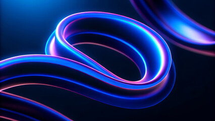 Abstract Neon Flowing Lines Design