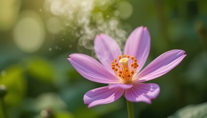 Fototapeta premium Stunning Pink Cosmos Flower in Soft Sunlight, Nature Photography