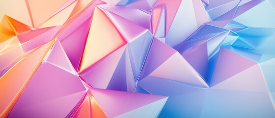 Abstract Geometric Background in Soft Gradient Colors and Sharp Edges