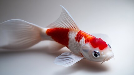 Elegant Red and White Koi Fish on a seamless Background Captivating Detail
