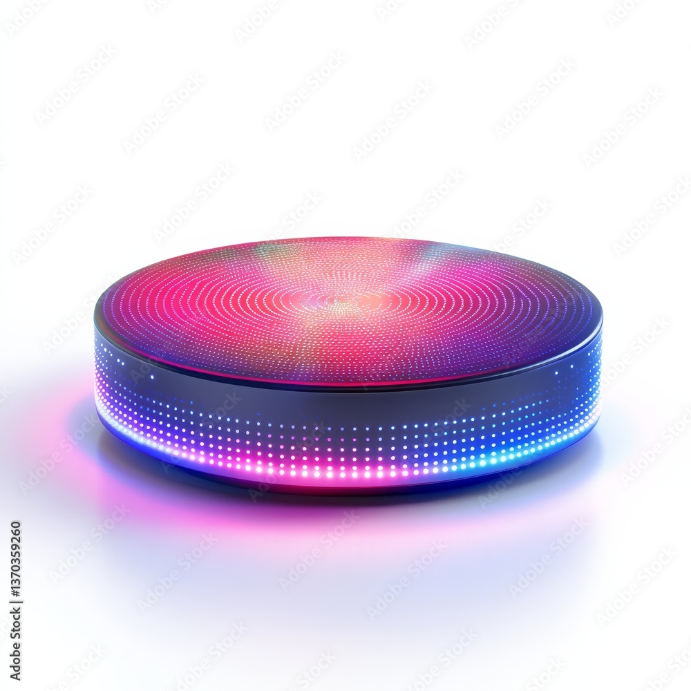 Aufkleber illuminated led platform display: a vibrant circular stage for product presentation and modern aesth