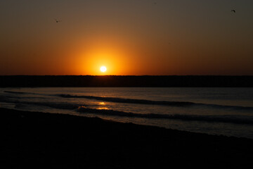 sunset on the beach