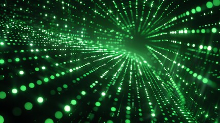 Fototapeta premium Elegant glowing green particle background.