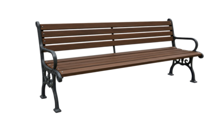 Isolated Wooden Park Bench