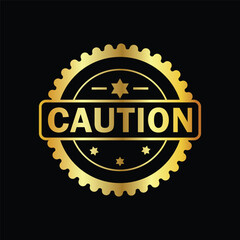 gold color caution rubber stamp, flat education label minimalist design for digital and print projects
 Graphic Design Icons Making a Huge Impact on Visual Aesthetics