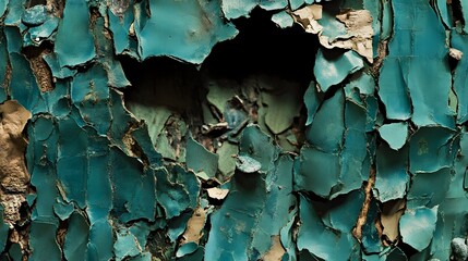 Abstract Teal Peeling Paint Texture Background