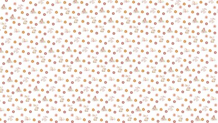 Seamless Easter Pattern with Watercolor Bunnies, Eggs, and Flowers – Digital Paper for Crafts & Packaging