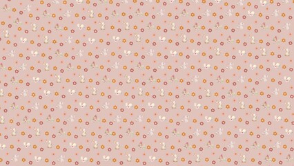 Seamless Easter Pattern with Watercolor Bunnies, Eggs, and Flowers – Digital Paper for Crafts & Packaging